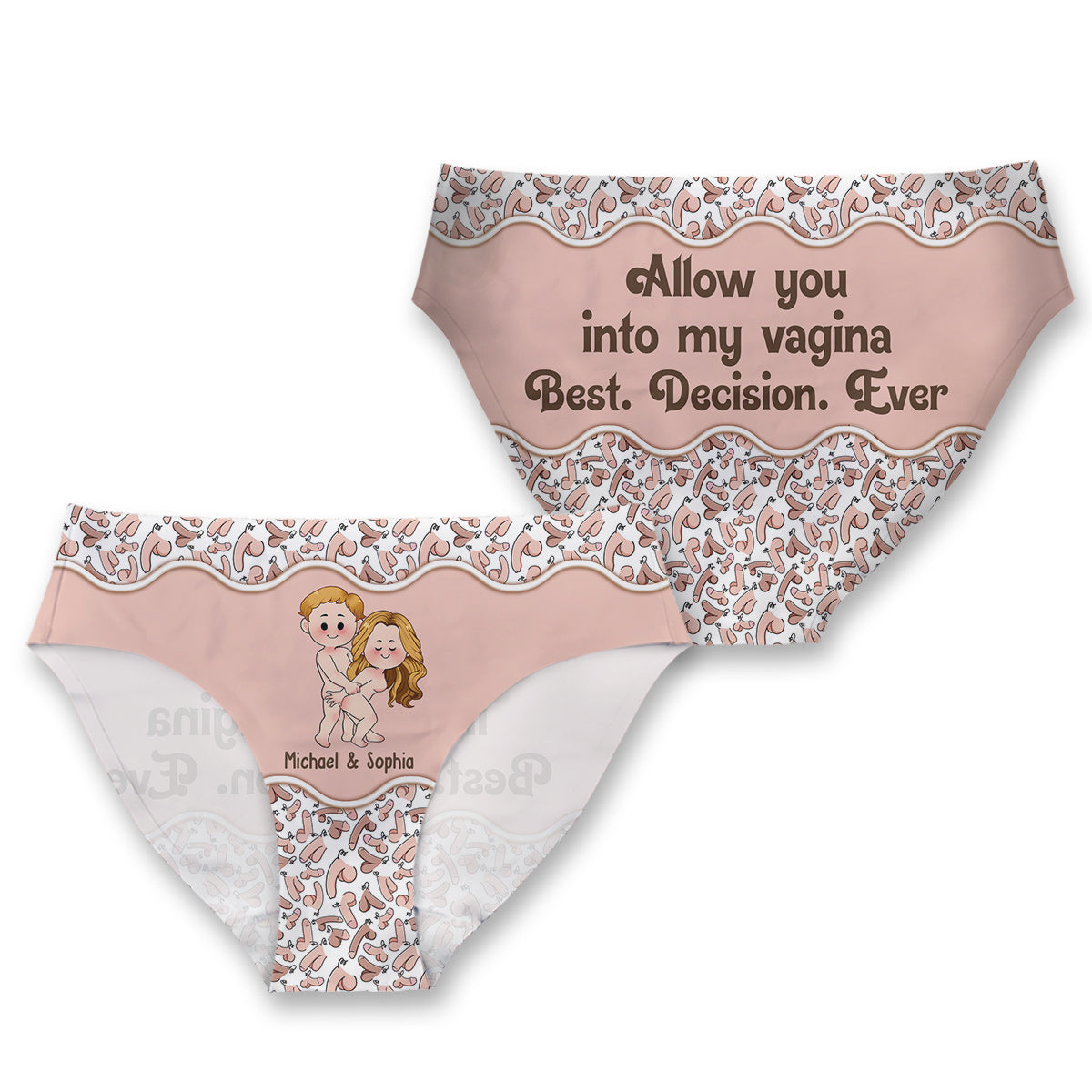 Best Decision Ever - Personalized Couple Women Briefs