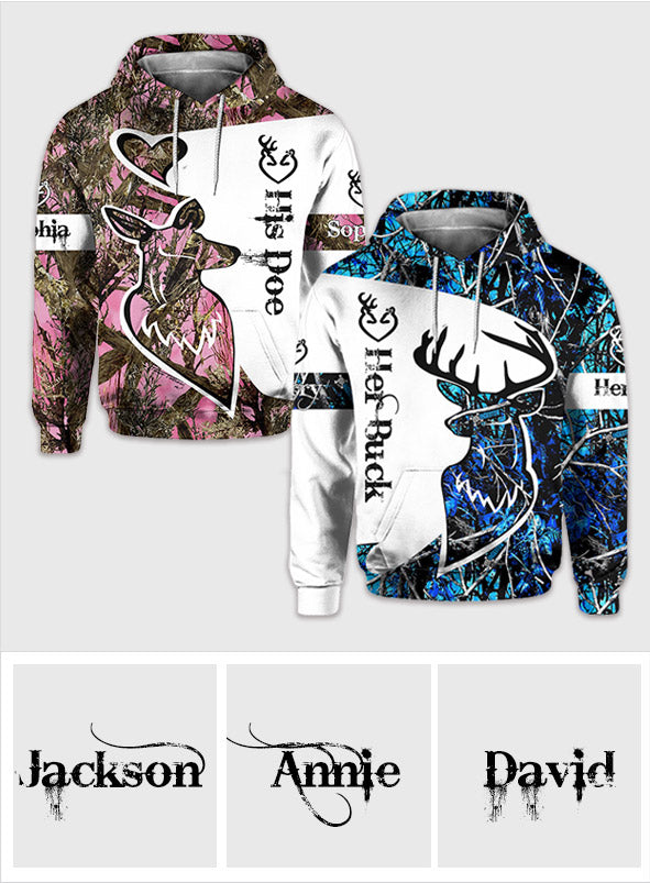 His Buck Her Doe - Personalized Hunting All Over Shirt