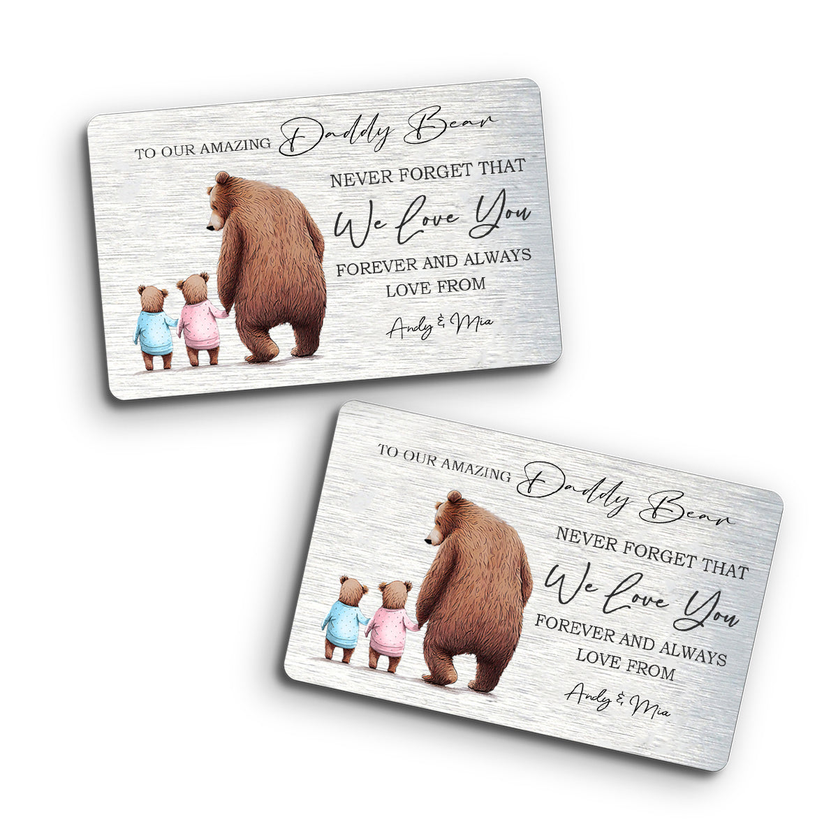 Dada Bear - Personalized Father's Day Father Wallet Insert Card