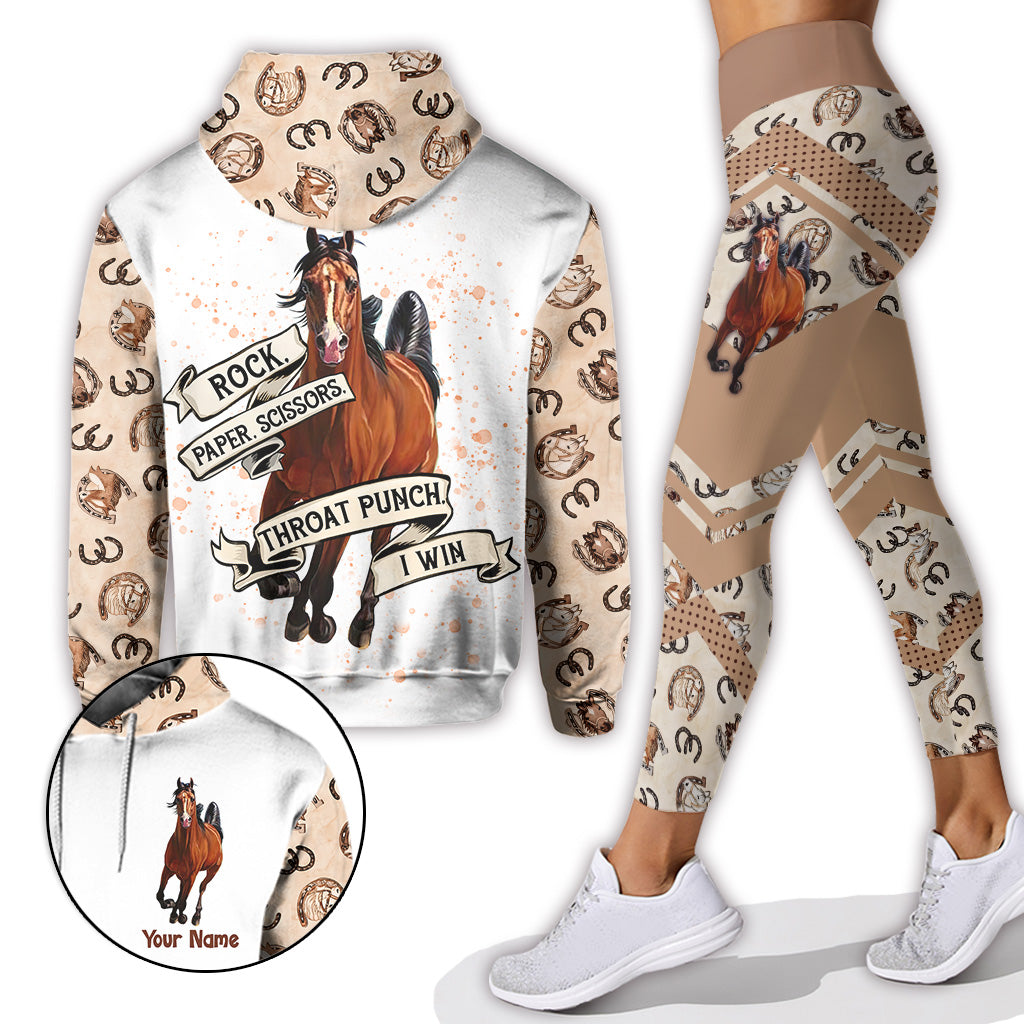 Rock Paper Scissors - Personalized Horse Hoodie and Leggings