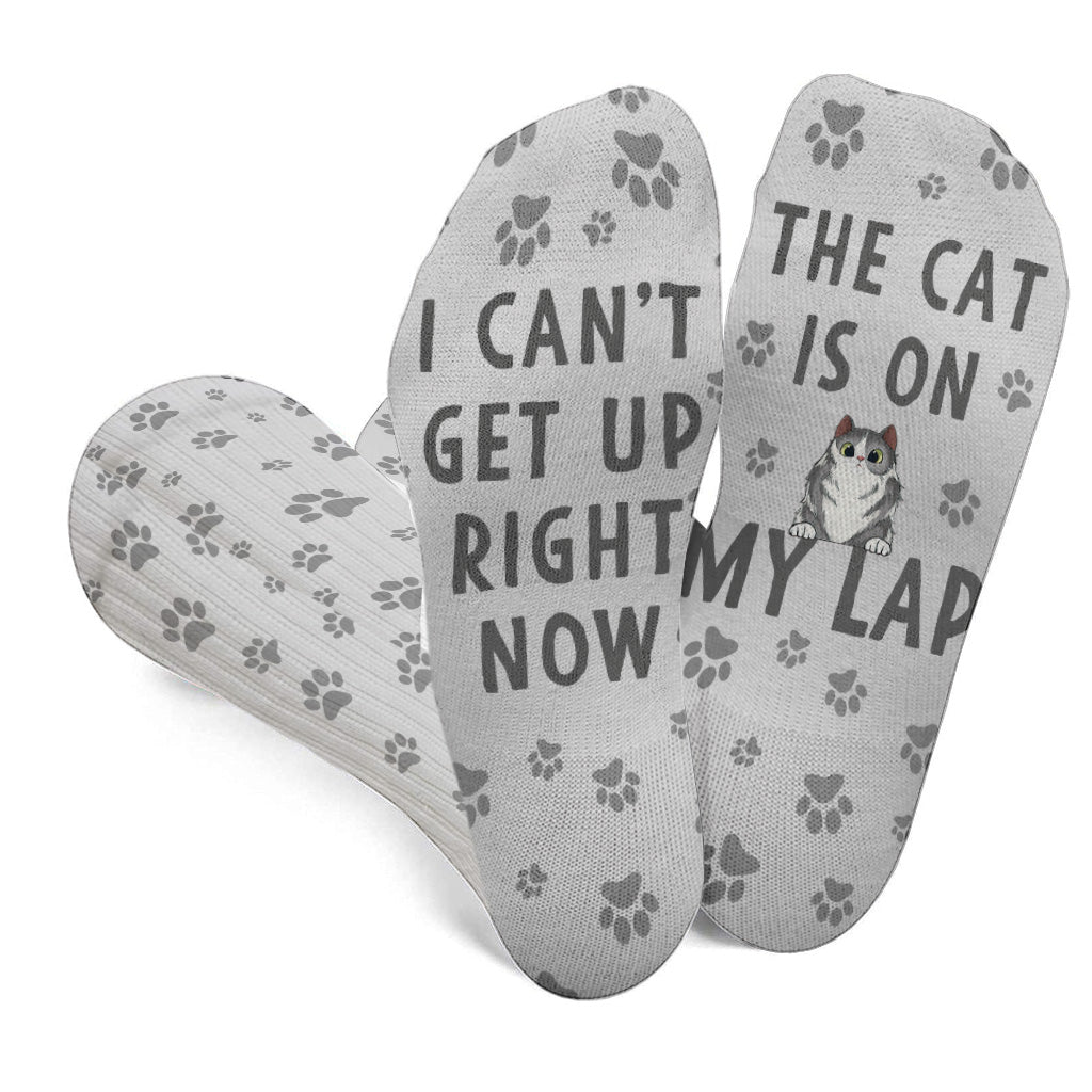 I Can Get Up Right Now - Cat gift for dog lover - Personalized Socks