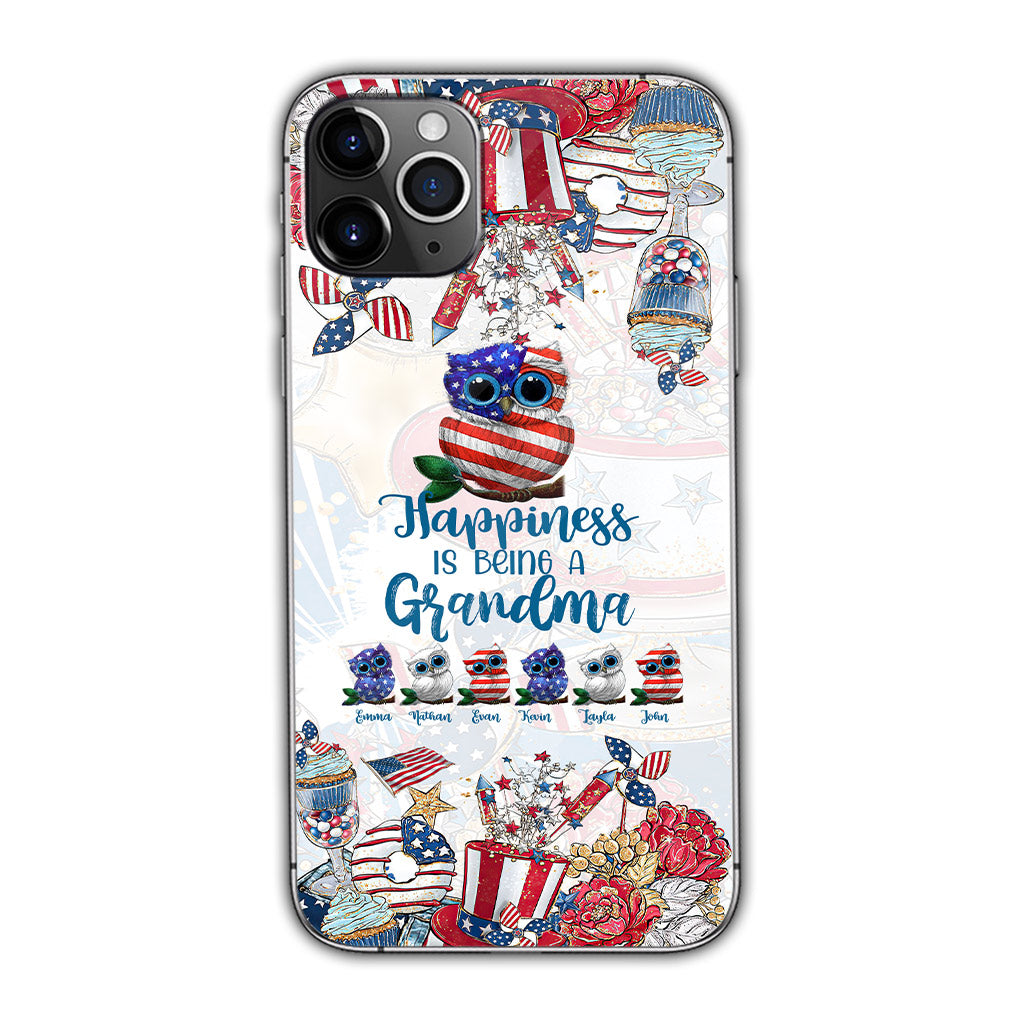 Happiness Is Being A Grandma - Personalized Independence Day Phone Case