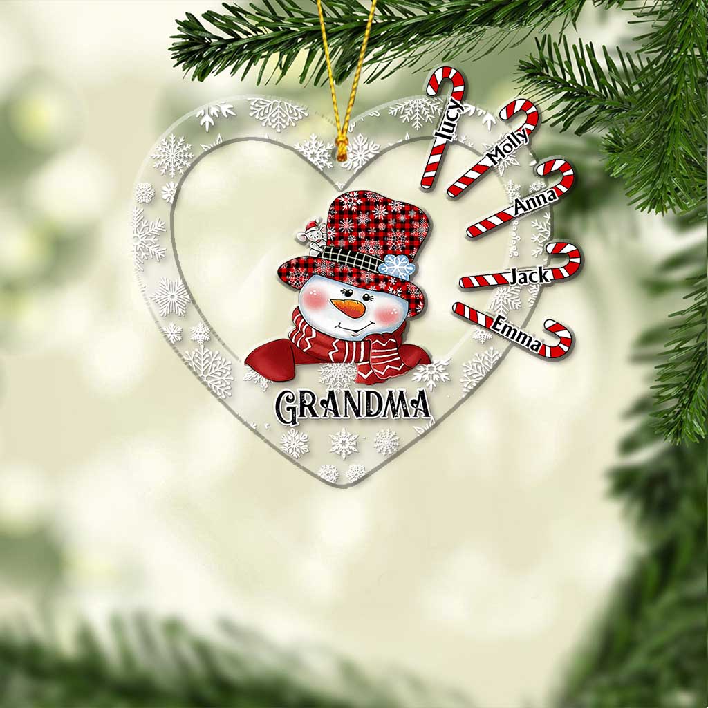 Best Grandma Ever - Personalized Christmas Grandma Transparent Ornament