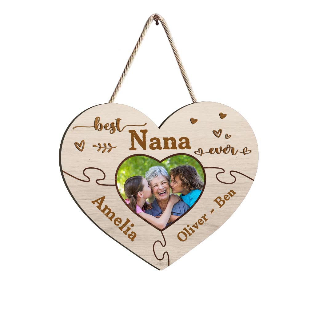 Best Nana Ever - Personalized Mother's Day Grandma Wood Sign