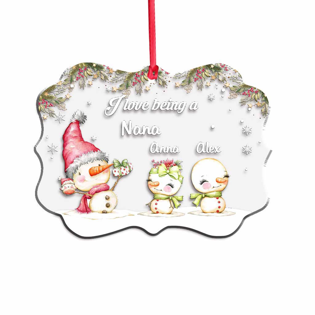 Love Being A Grandma - Personalized Christmas Grandma Transparent Ornament