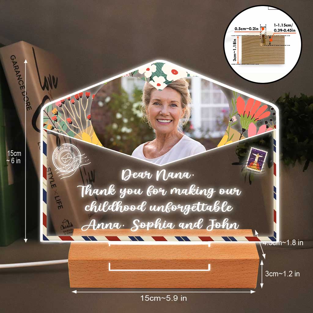 We Love You - Personalized Mother's day Grandma Shaped Plaque Light Base