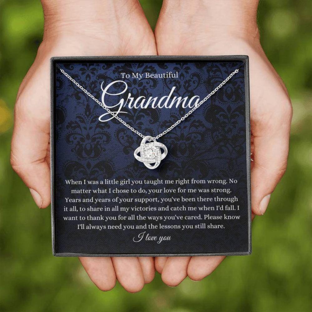 To My Beautiful Grandma Gift For Grandma Grandmother Thank You - Grandma Love Knot Necklace 0921