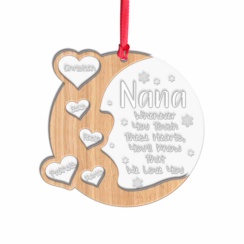 Grandma's Hearts - Personalized Christmas Grandma Layers Mix Ornament