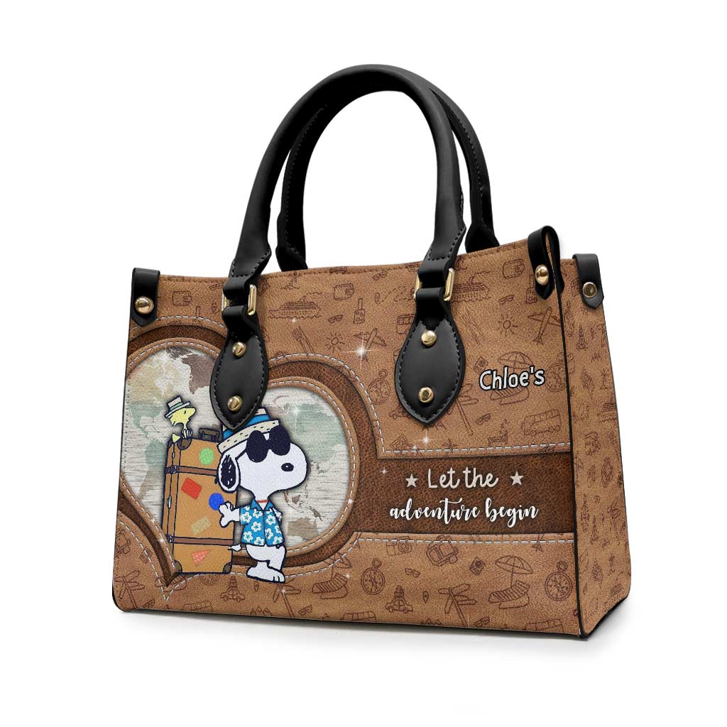 Let The Adventure Begin - Personalized Travelling Leather Handbag