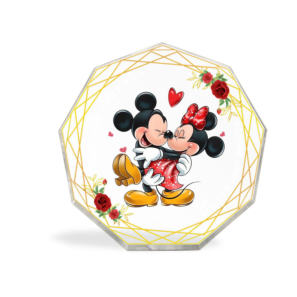 From Our First Kiss - Personalized Couple Mouse Custom Shaped Acrylic Plaque