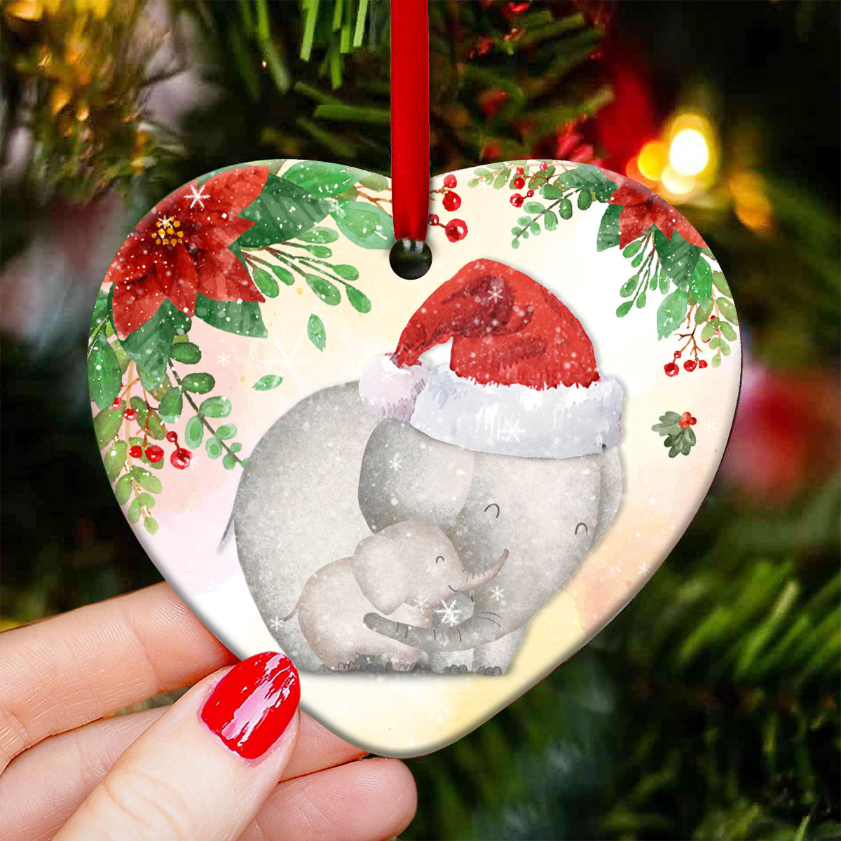 Elephant Grandma And Granddaughter A Bond That Can't Be Broken - Grandma Ornament (Printed On Both Sides) 1122