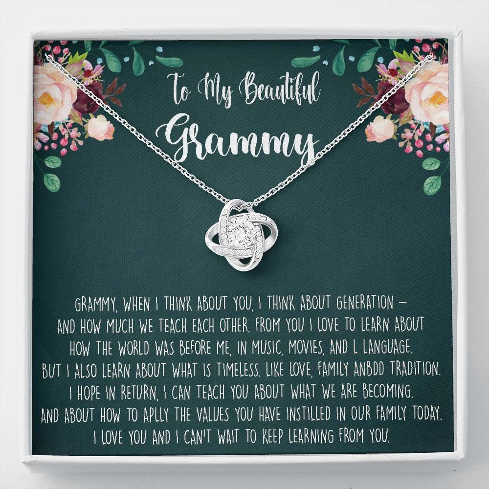 To My Grammy Gift For Grandma To Be New Grandma - Grandma Love Knot Necklace 0921