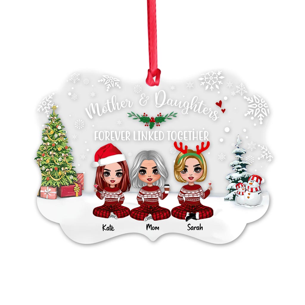 Mother & Daughter - Personalized Christmas Family Transparent Ornament