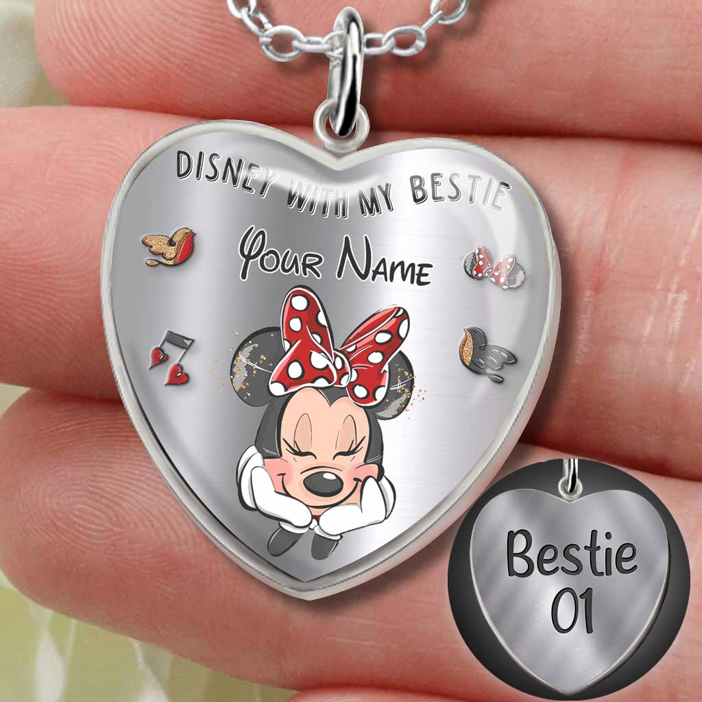 With My Bestie - Personalized Mouse Heart Pendant Necklace