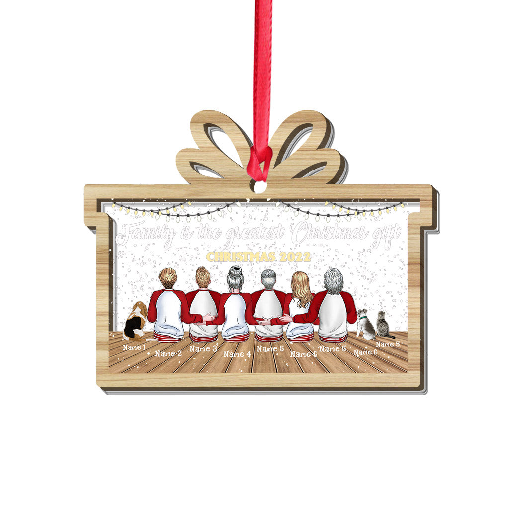 Family Is The Greatest Christmas Gift - Personalized Christmas Family Layers Mix Ornament