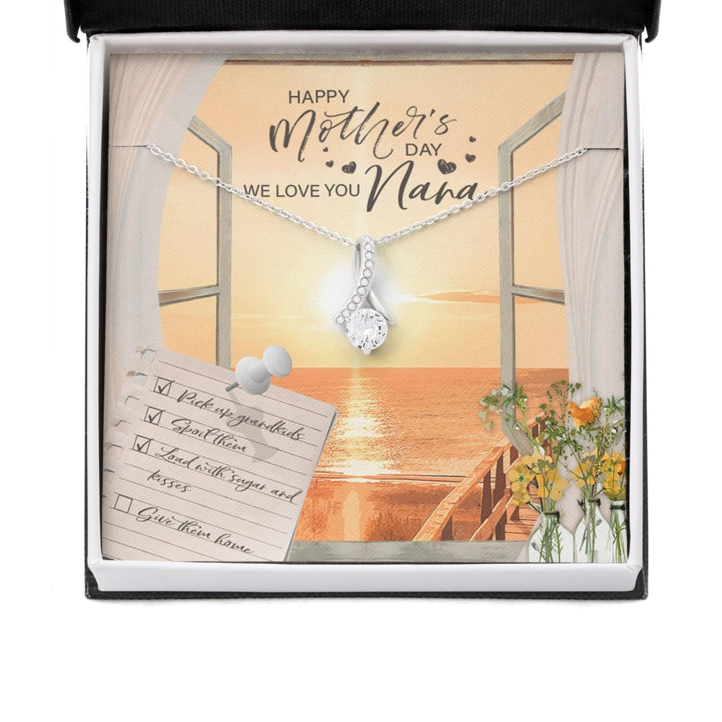 Gift For Your Loving Grandma On Mother's Day - Grandma Petite Ribbon Necklace 0921