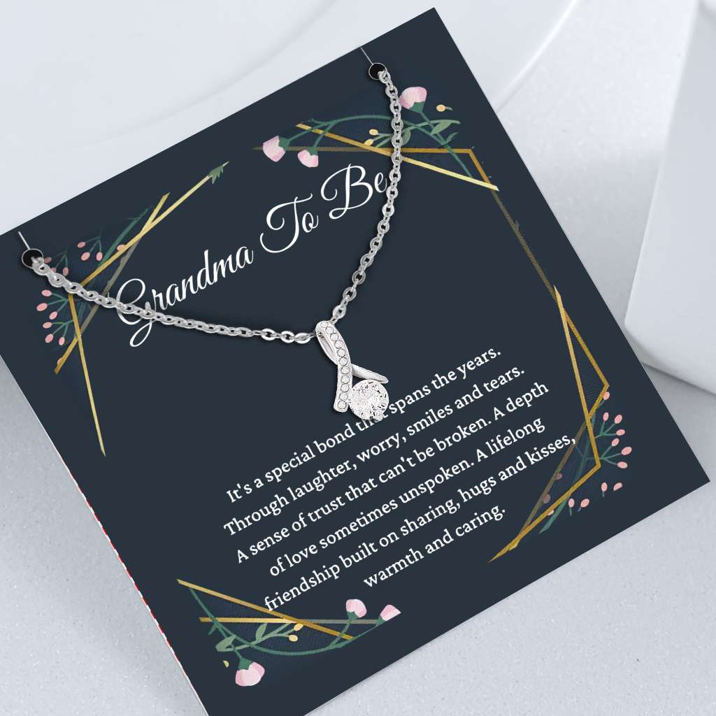 Grandma To Be Special Bond Gift For Grandmother To Be New Grandma Gift - Grandma Petite Ribbon Necklace 0921