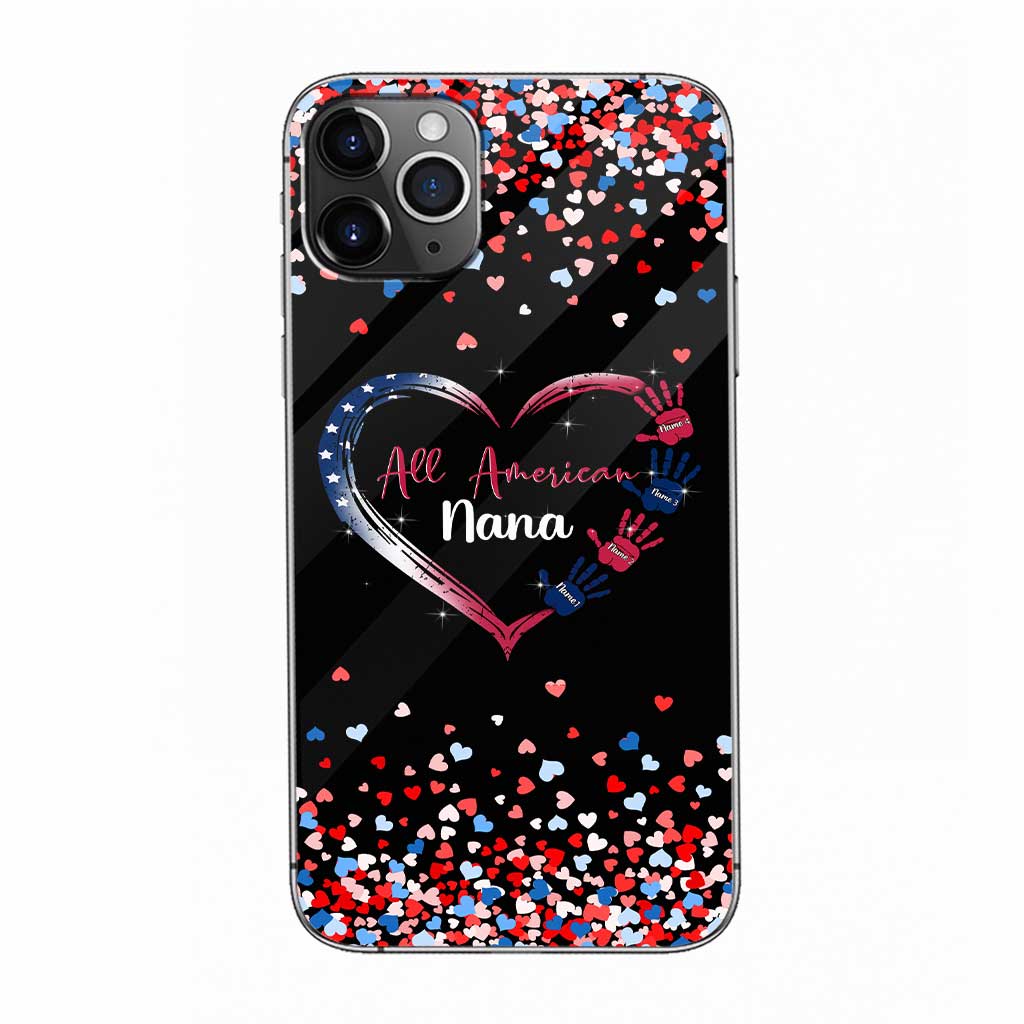 Nana's Heart - Personalized Independence Day Grandma Phone Case