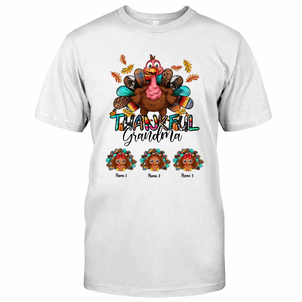 Thankful Grandma - Personalized Thanksgiving T-shirt and Hoodie