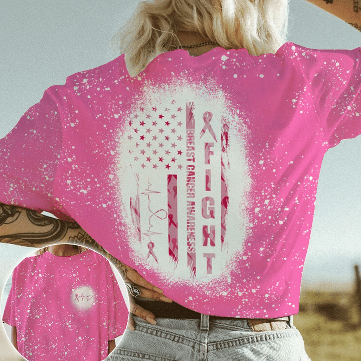 Fight Flag Breast Cancer Flag Breast Cancer Awareness All Over T-shirt and Hoodie