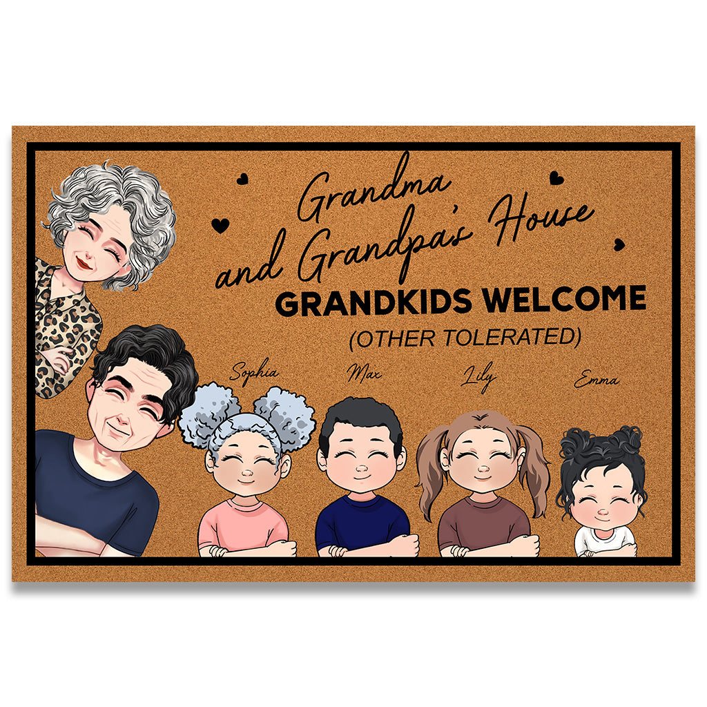 Grandkids Welcome - Personalized Mother's Day Grandma Doormat