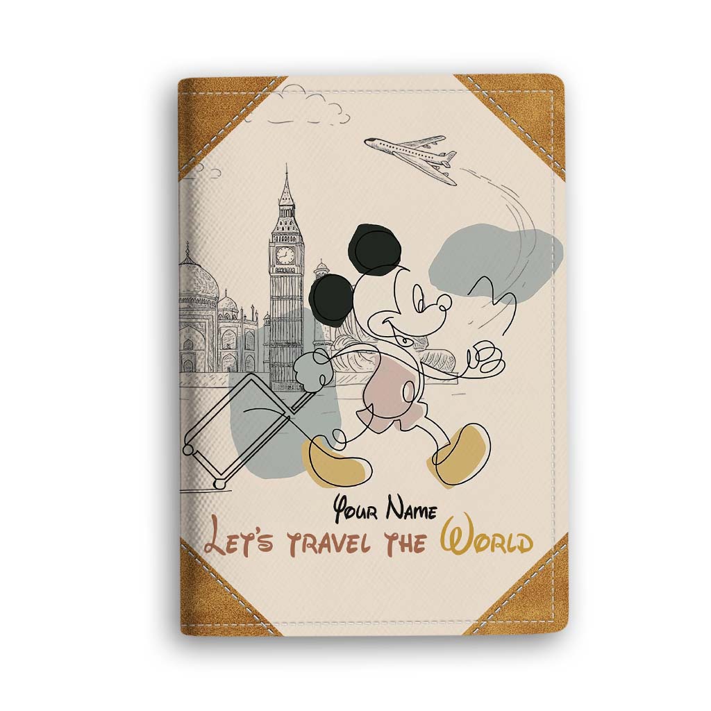 Let's Travel The World - Personalized Mouse Passport Holder