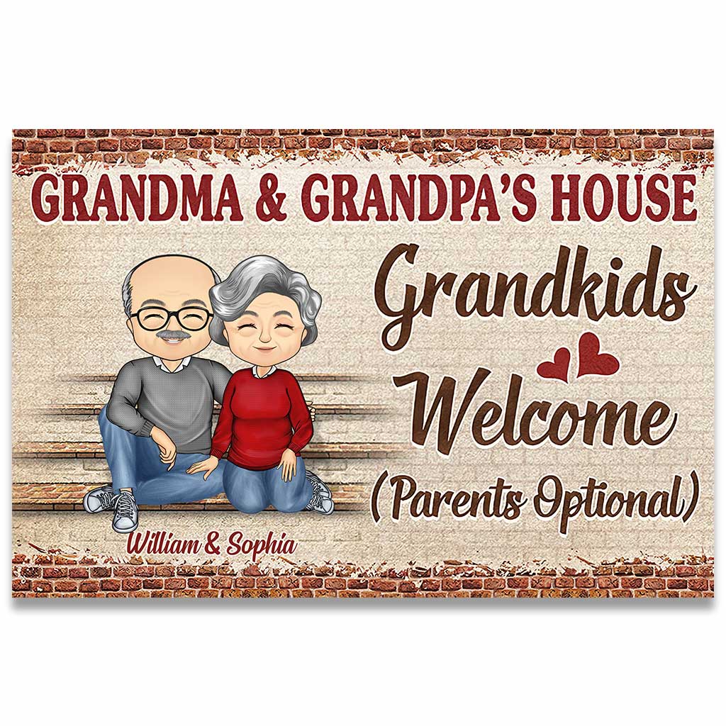 Grandma And Grandpa's House - Personalized Grandma Doormat