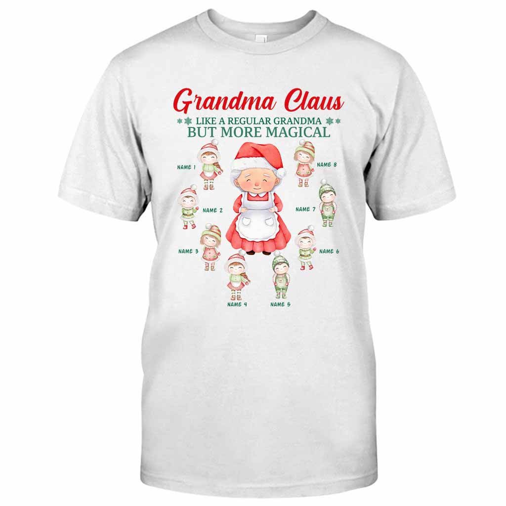 Grandma Claus - Personalized Christmas Grandma T-shirt and Hoodie