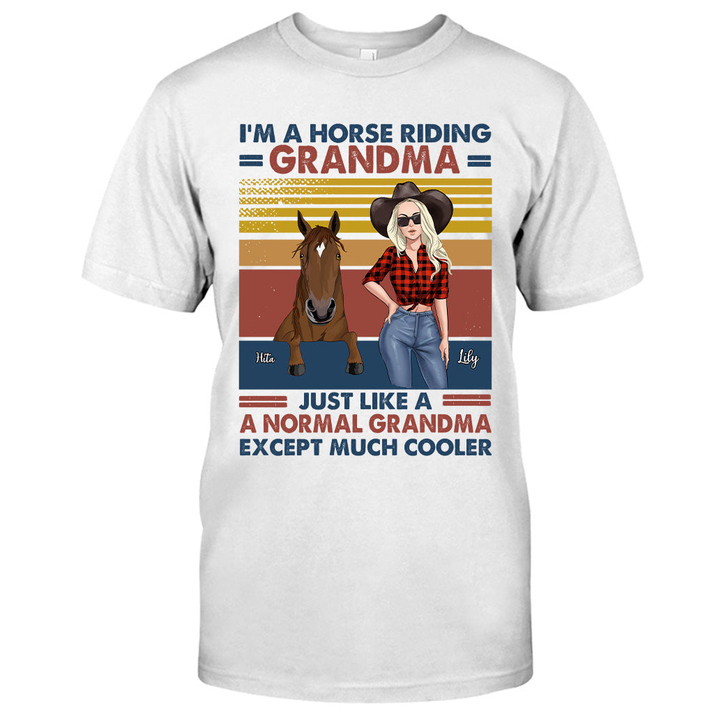 Horse Riding Grandma - Personalized Mother's Day Grandma T-shirt and Hoodie