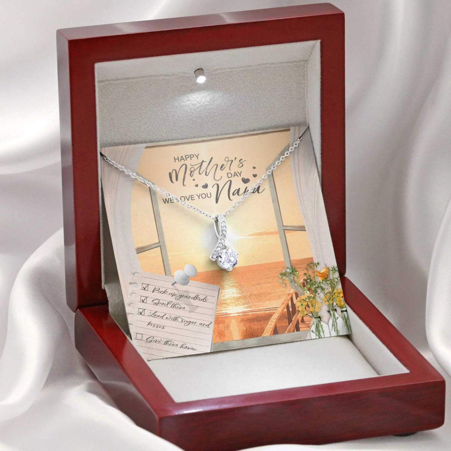 Gift For Your Loving Grandma On Mother's Day - Grandma Petite Ribbon Necklace 0921