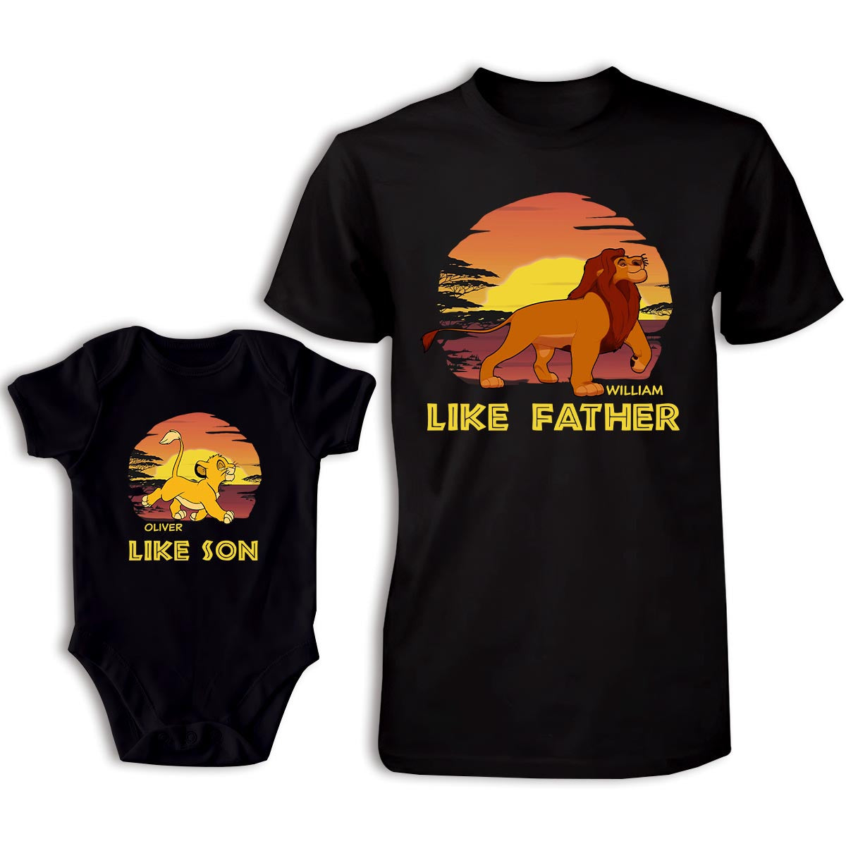 Like Father Like Son - Personalized Mouse T-shirt And Baby Onesie