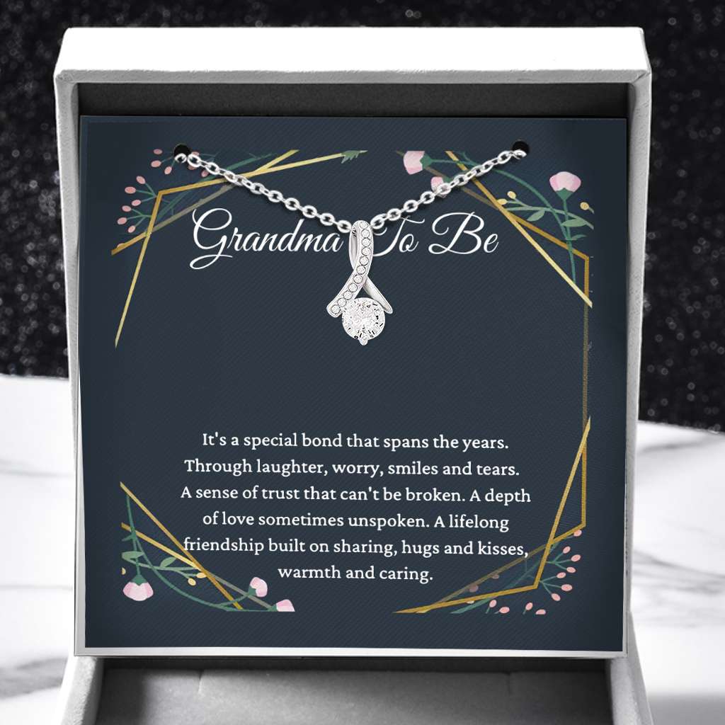 Grandma To Be Special Bond Gift For Grandmother To Be New Grandma Gift - Grandma Petite Ribbon Necklace 0921