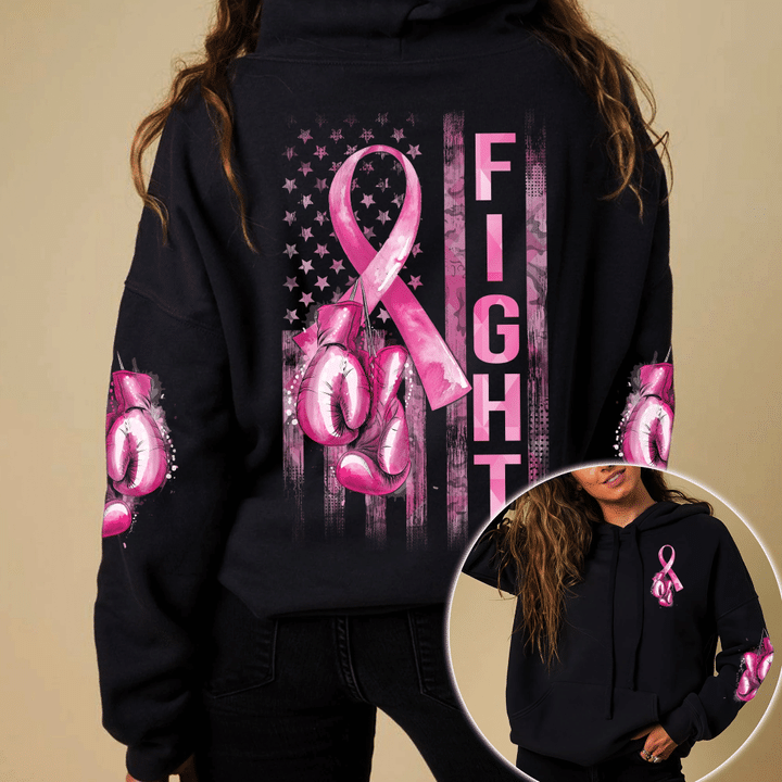 Fight Breast Cancer Flag Breast Cancer Awareness All Over T-shirt and Hoodie