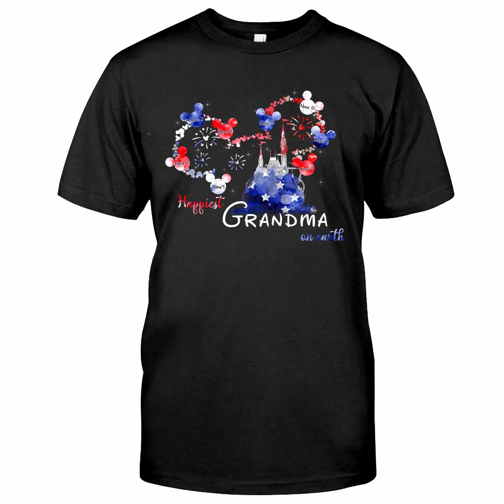 Happiest Grandma On Earth - Personalized Independence Day T-shirt and Hoodie