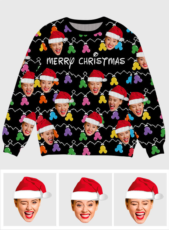 Mouse Ear Merry Christmas - Personalized Mouse Ugly Sweater