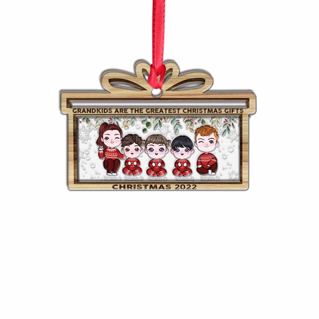 Grandkids Are The Greatest Christmas Gift - Personalized Grandma Layers Mix Ornament