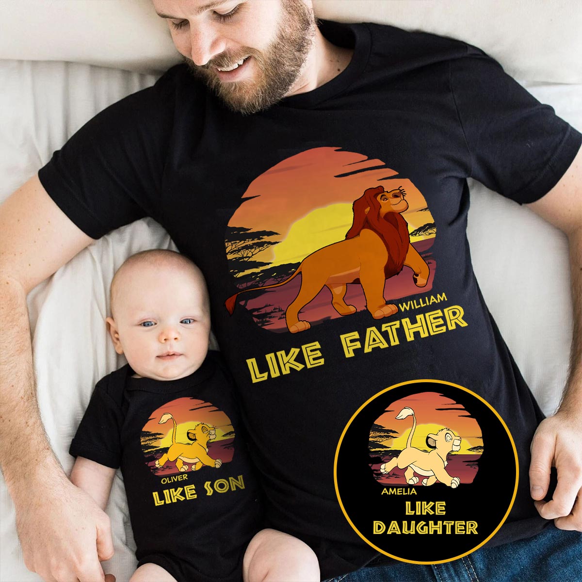 Like Father Like Son - Personalized Mouse T-shirt And Baby Onesie