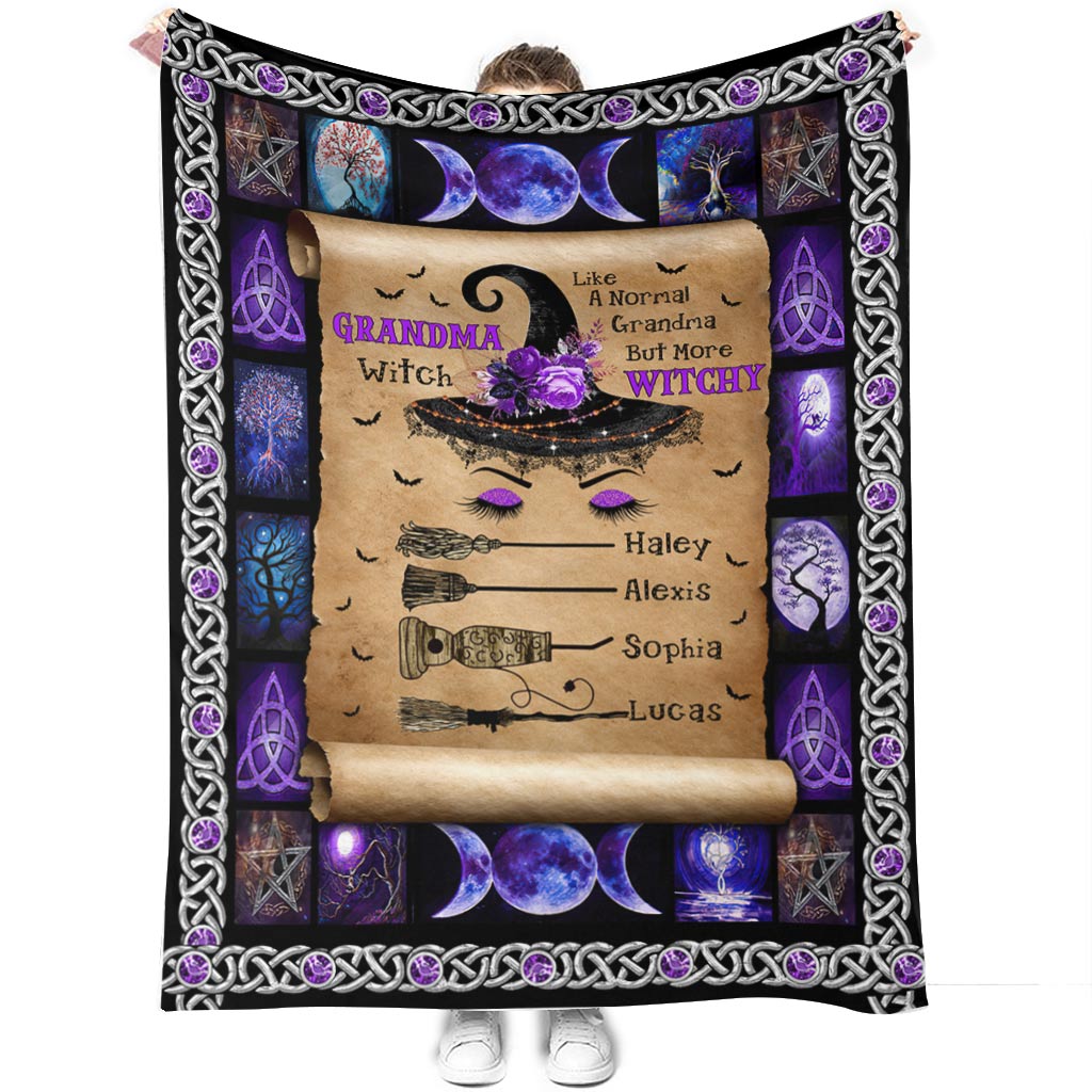 Grandma Witch - Personalized Grandma Blanket