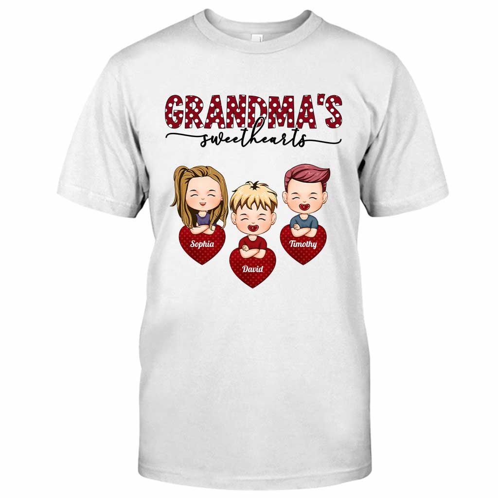 Grandma's Sweethearts - Personalized Valentine Grandma T-shirt and Hoodie