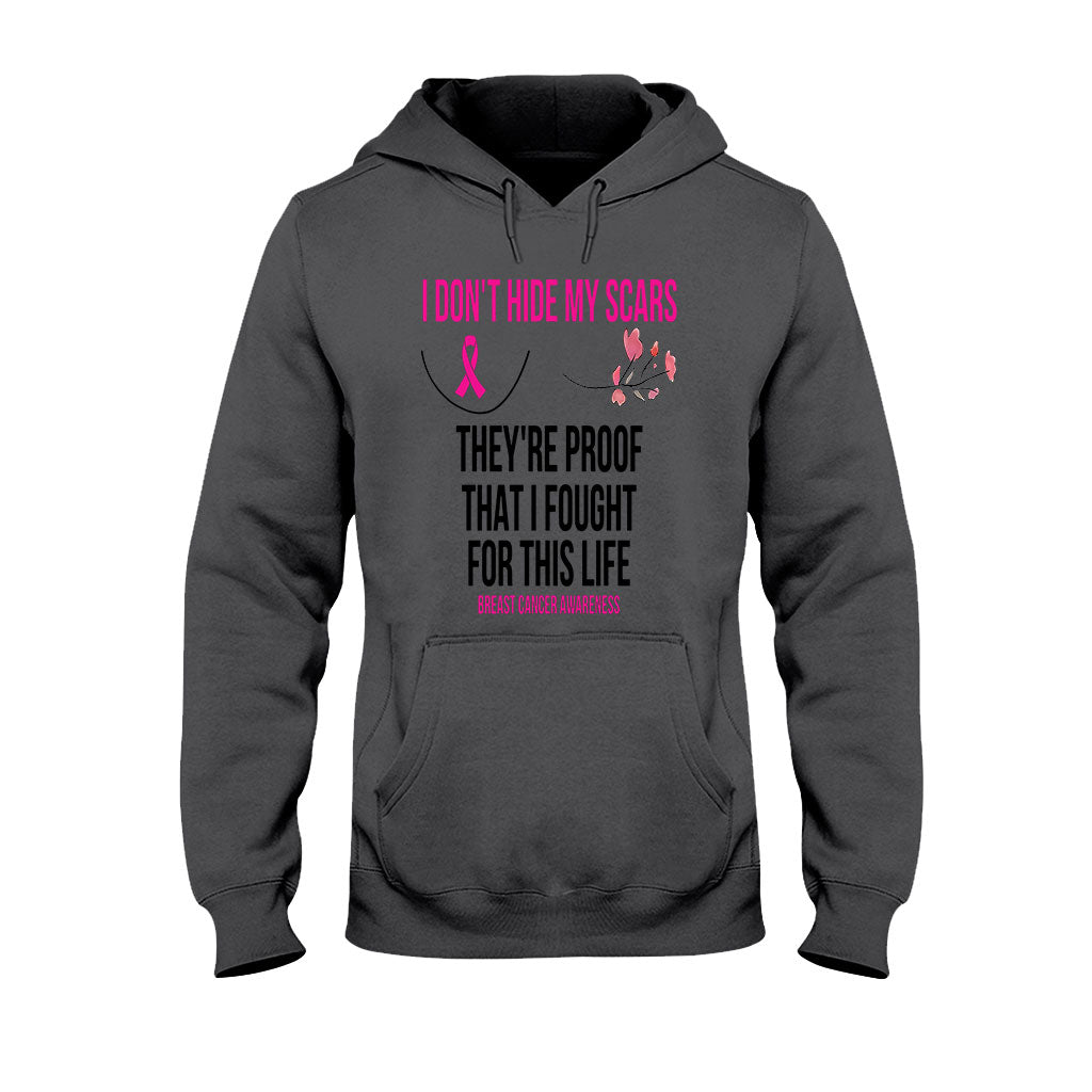 I Don't Hide My Scars - Breast Cancer Awareness T-shirt and Hoodie 102021