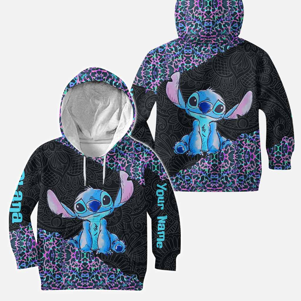 Holographic Leopard Ohana - Personalized Hoodie and Leggings