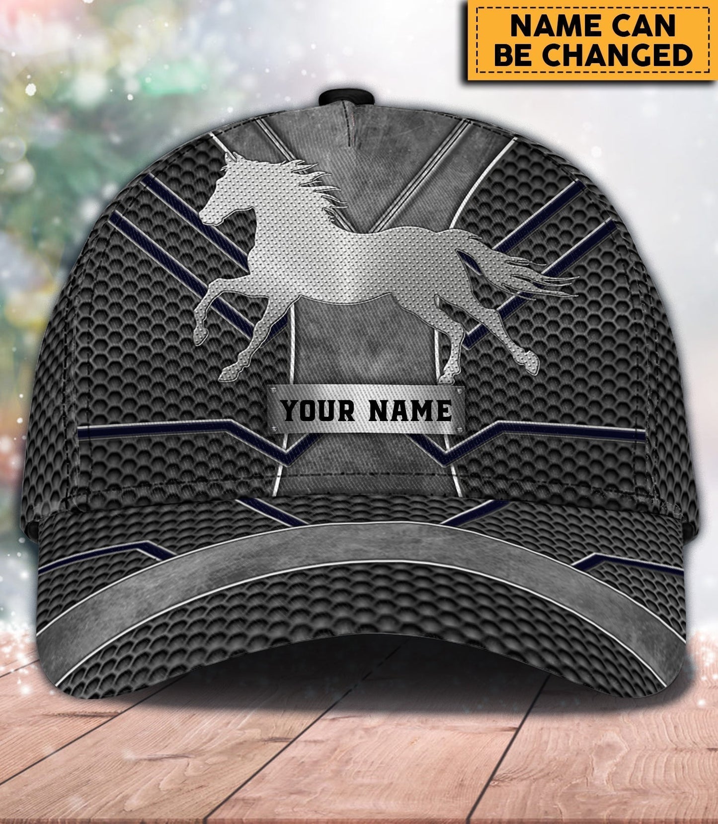 Horse Metal Pattern - Personalized Horse Classic Cap 0823