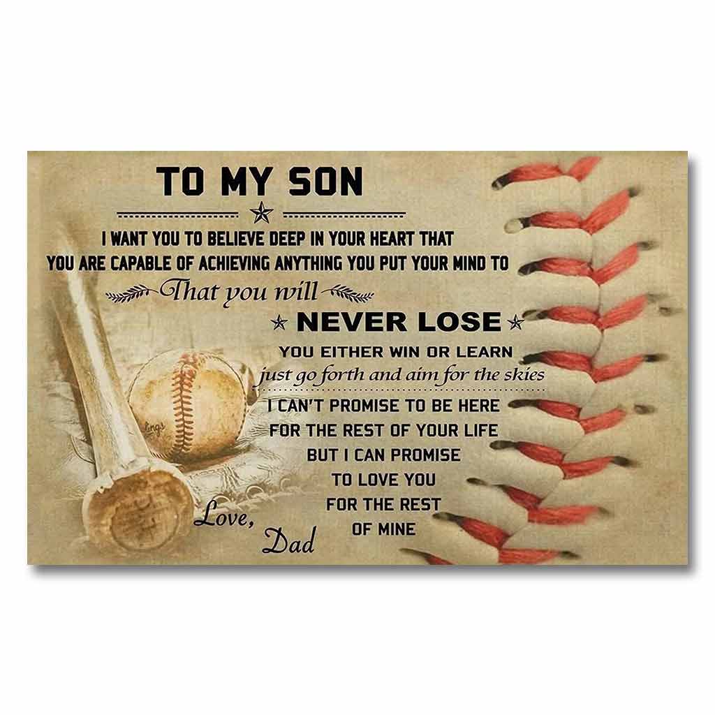 Meaningful Poster From Dad To Baseball Son - Family Poster 0921