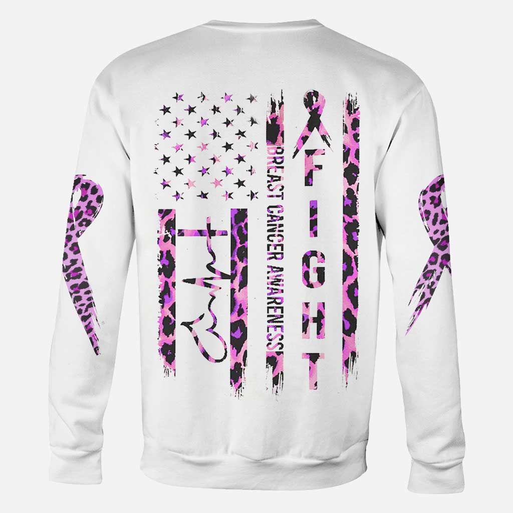 Breast Cancer Leopard Flag Breast Cancer Awareness All Over T-shirt and Hoodie