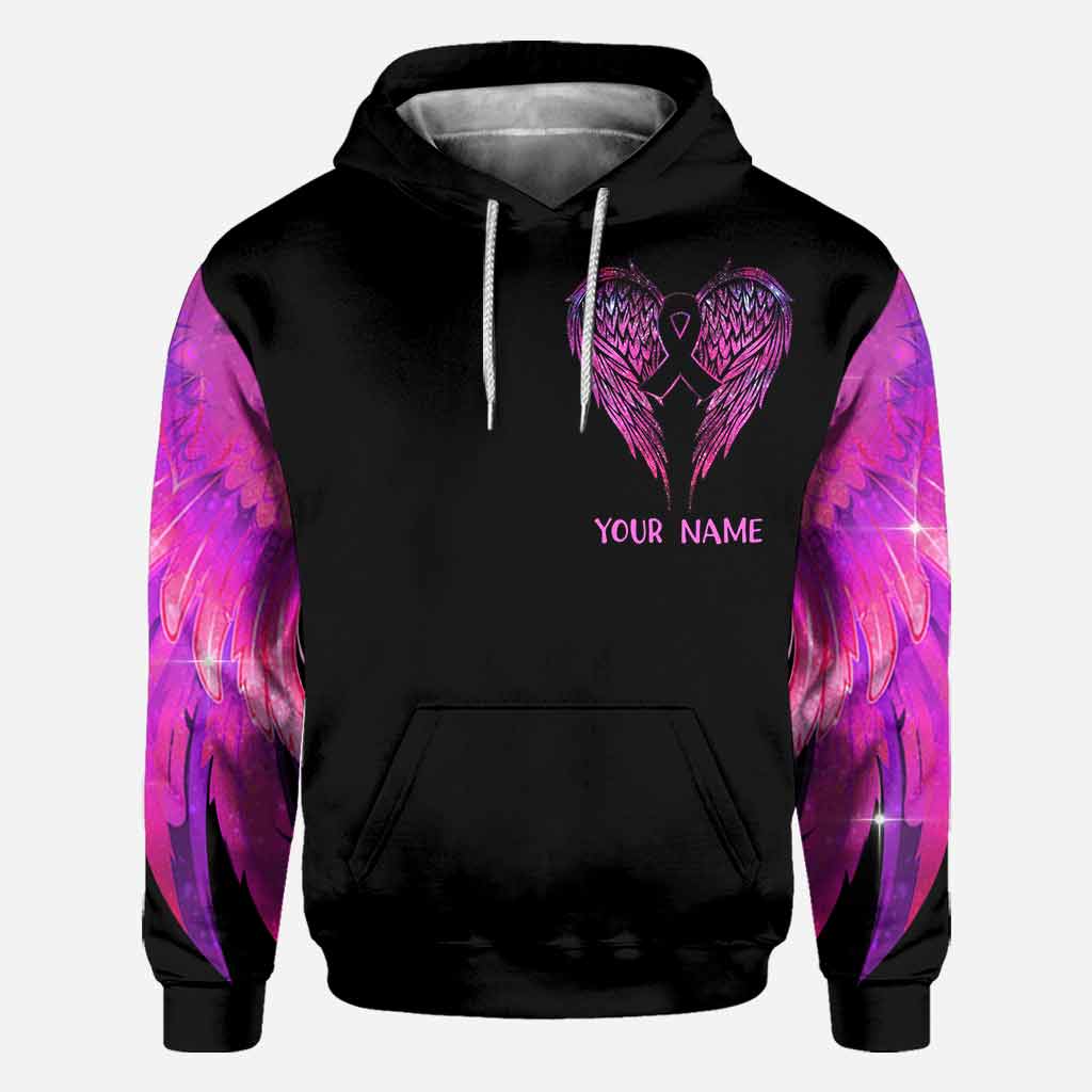 My Wings Will Have To Wait - Personalized Breast Cancer Awareness All Over T-shirt and Hoodie