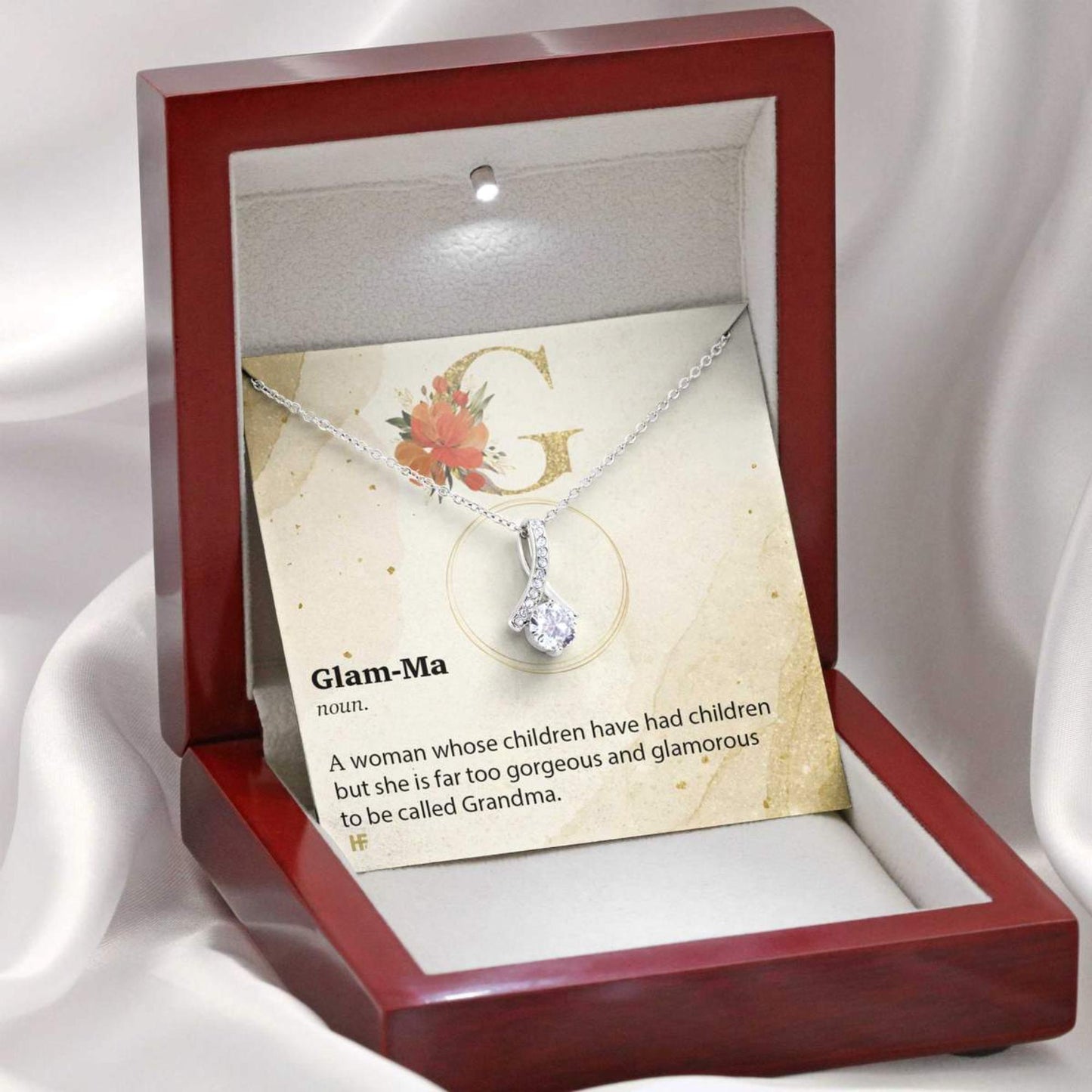 Grandma Definition On Mother's Day - Grandma Petite Ribbon Necklace 0921