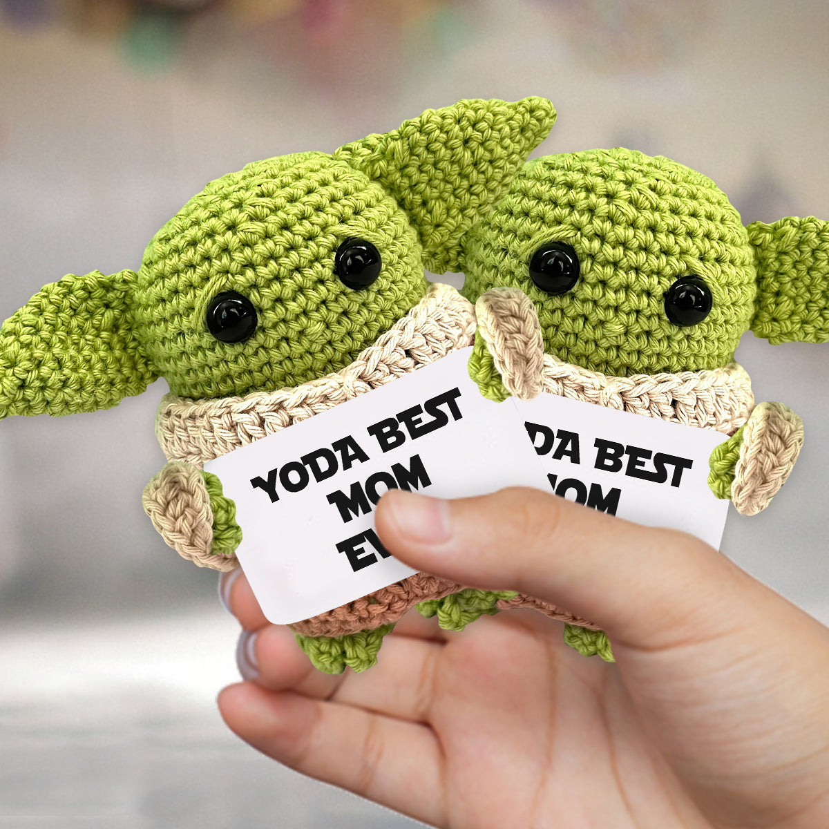 Best Mom / Dad / Grandma / Granpa / Aunt / Uncle / Sister / Brother Ever - Personalized The Force Hand Knitted Figurine