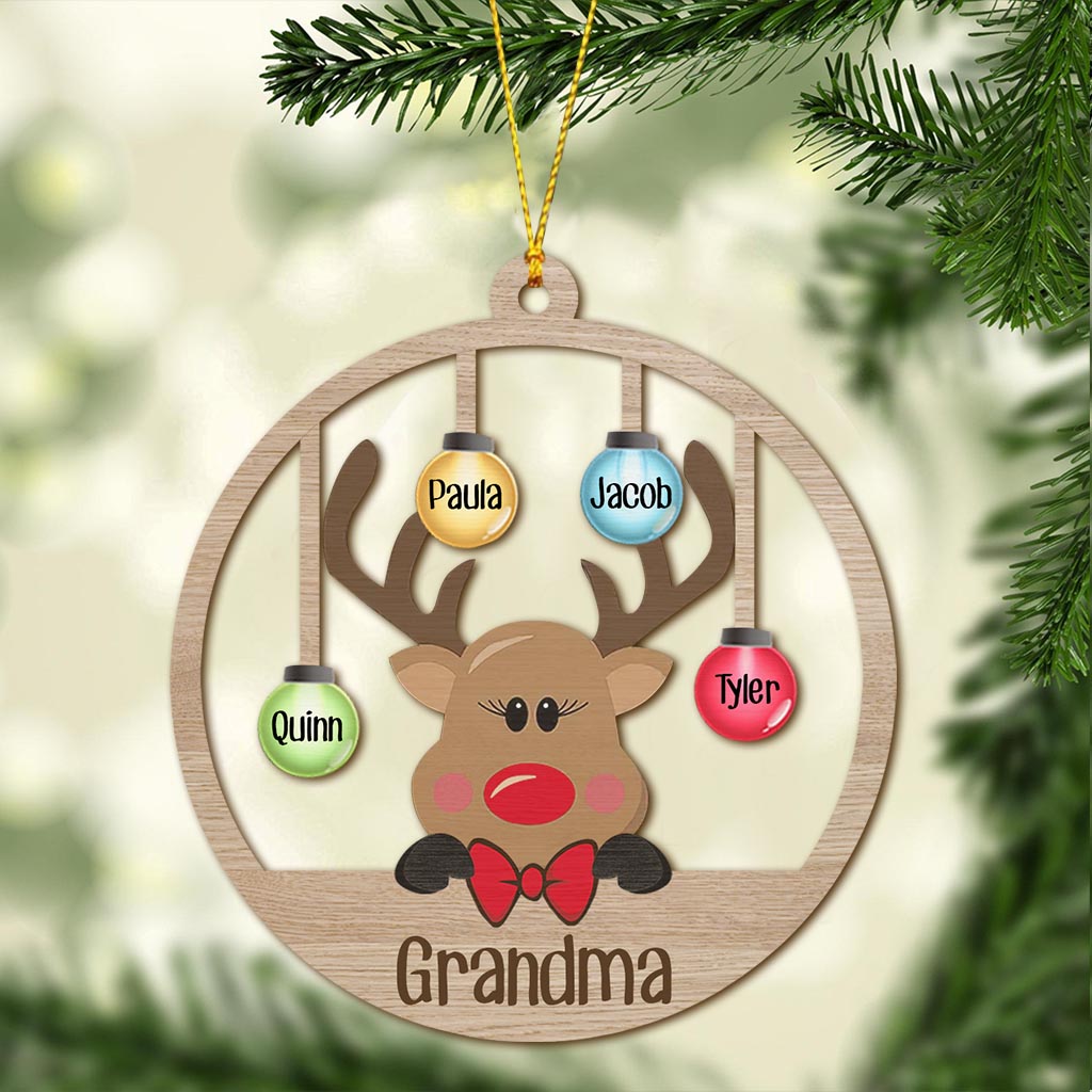 Grandma Reindeer - Personalized Grandma Ornament