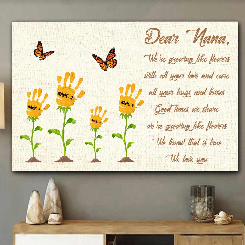 We Are Growing Like Flowers - Personalized Mother's Day Grandma Poster