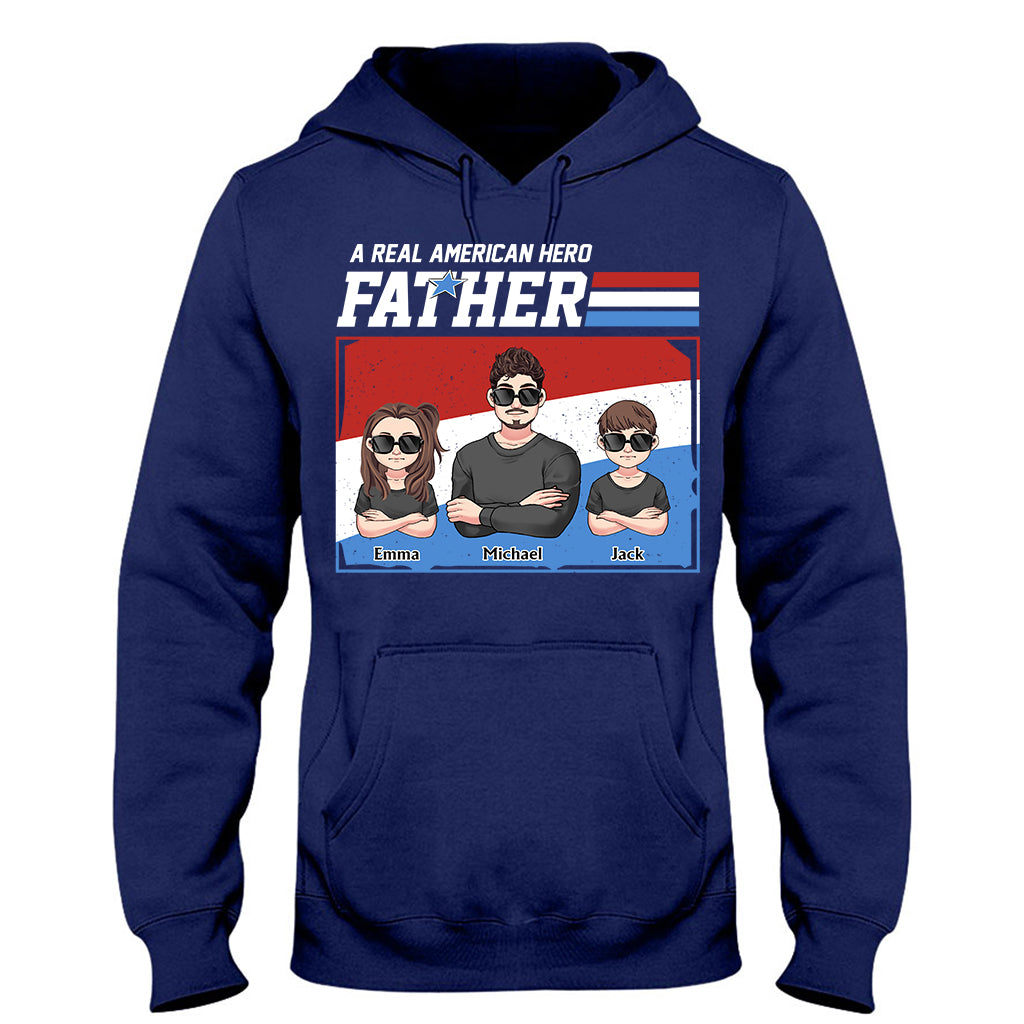 American Hero Dad - Personalized Father T-shirt And Hoodie